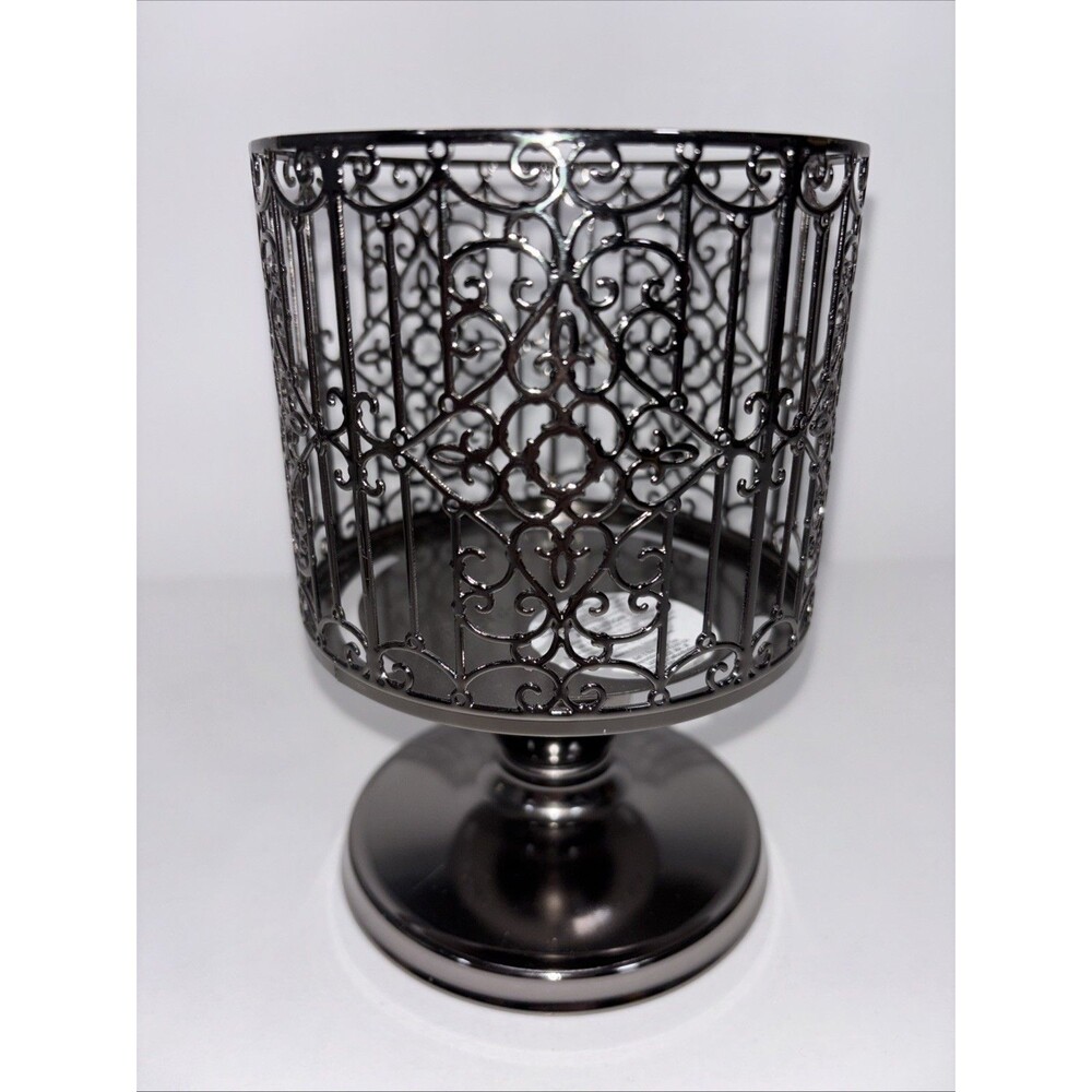 Bath & Body Works Ornate Gate Pedestal 3-Wick Candle Holder Sleeve 14.5 oz EUC - Picture 1 of 9